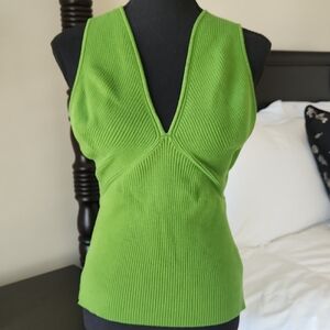 Banana Republic Green Ribbed Knit Sleeveless Top